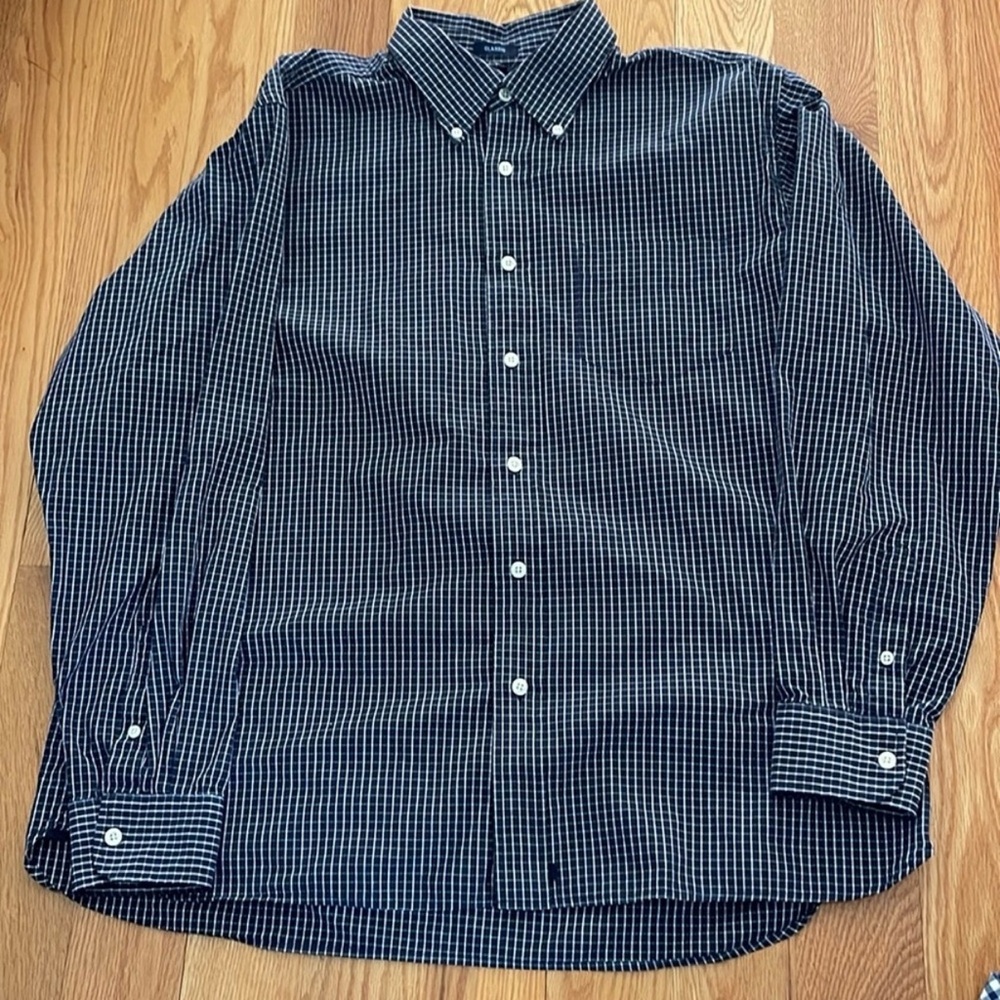 GAP Classic Long Sleeve Gingham Check Button Down Shirt Large